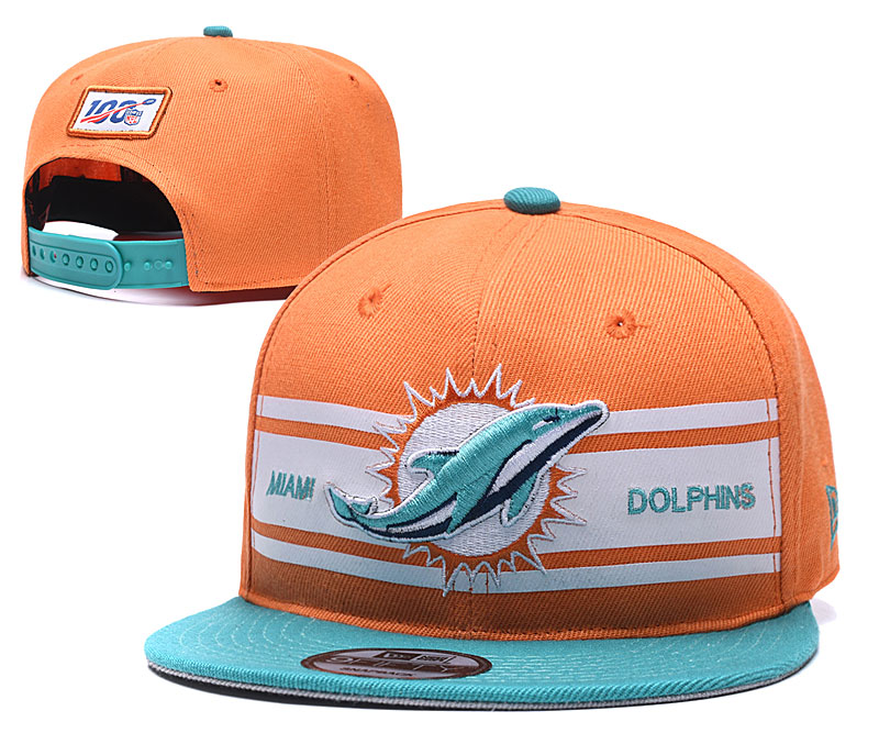 Dolphins Team Logo Orange 100th Seanson Adjustable Hat YD