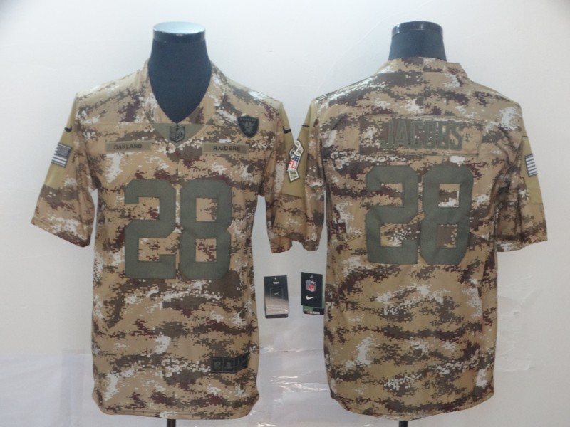Nike Raiders 28 Josh Jacobs 2018 Camo Salute To Service Limited Jersey - Click Image to Close