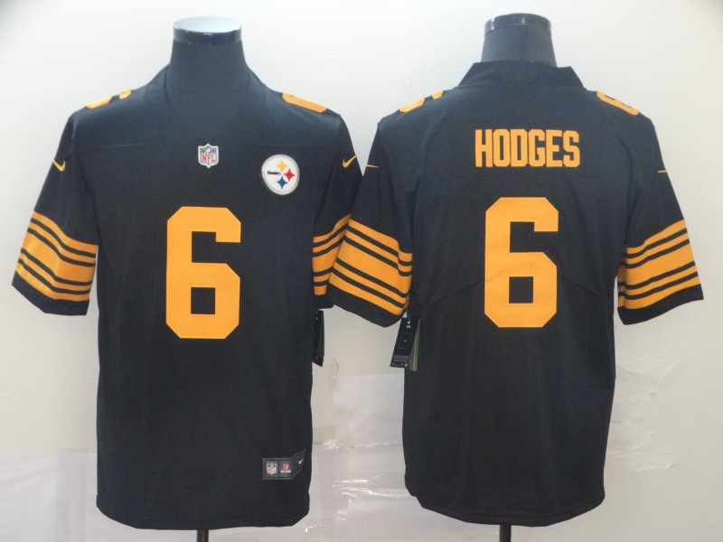 Nike Steelers 6 Devlin Hodges Black Color Rush Limited Jersey