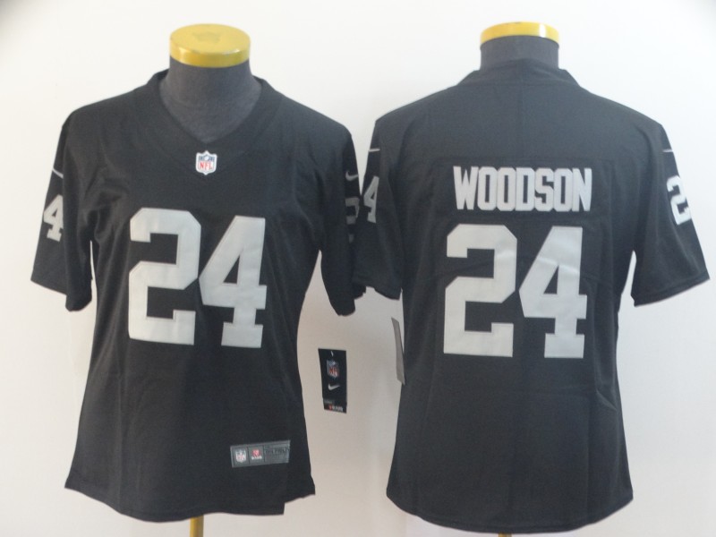 Nike Raiders 24 Charles Woodson Black Women Vapor Untouchable Limited Jersey - Click Image to Close