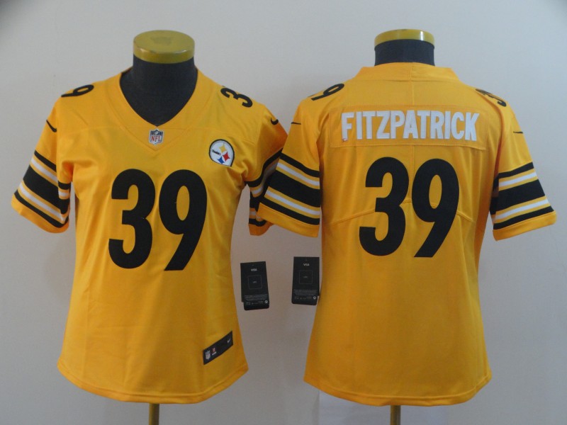 Nike Steelers 39 Minkah Fitzpatrick Yellow Women Inverted Legend Limited Jersey