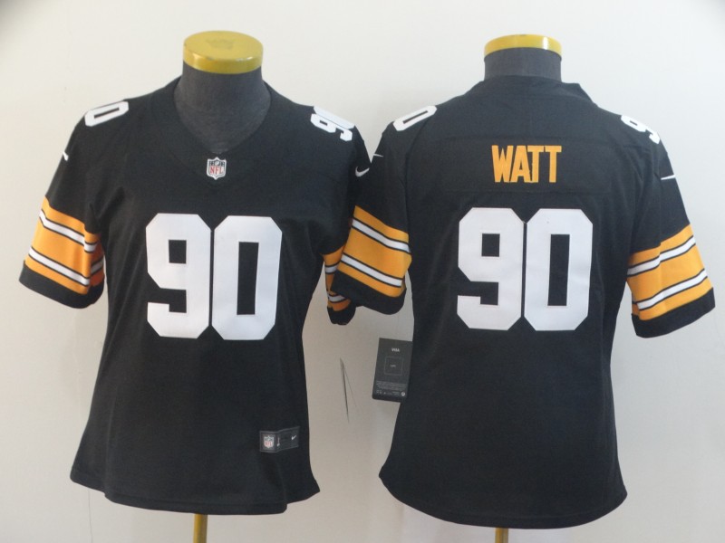 Nike Steelers 90 T.J. Watt Black Alternate Women Vapor Untouchable Limited Jersey