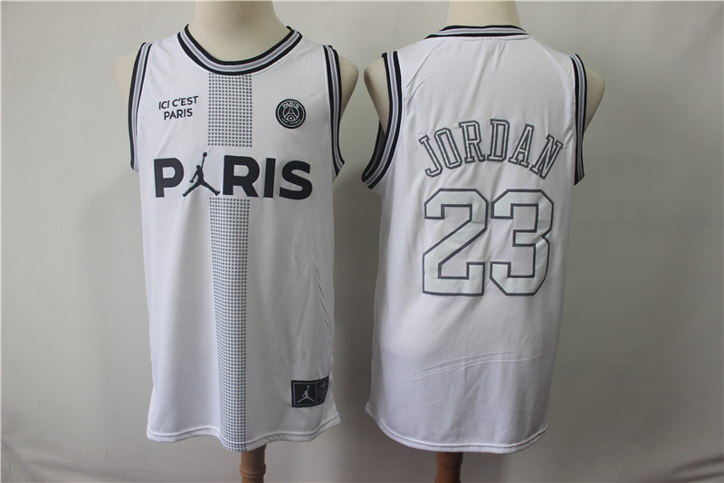 Paris Saint-Germain 23 Michael Jordan White Fashion Jersey