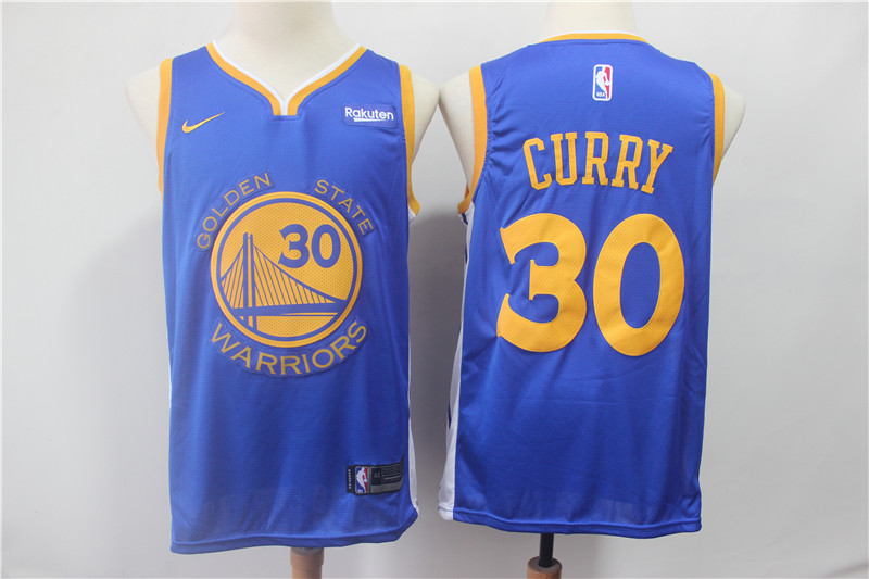 Warriors 30 Stephen Curry Blue 2018-19 Earned Edition Nike Swingman Jersey - Click Image to Close