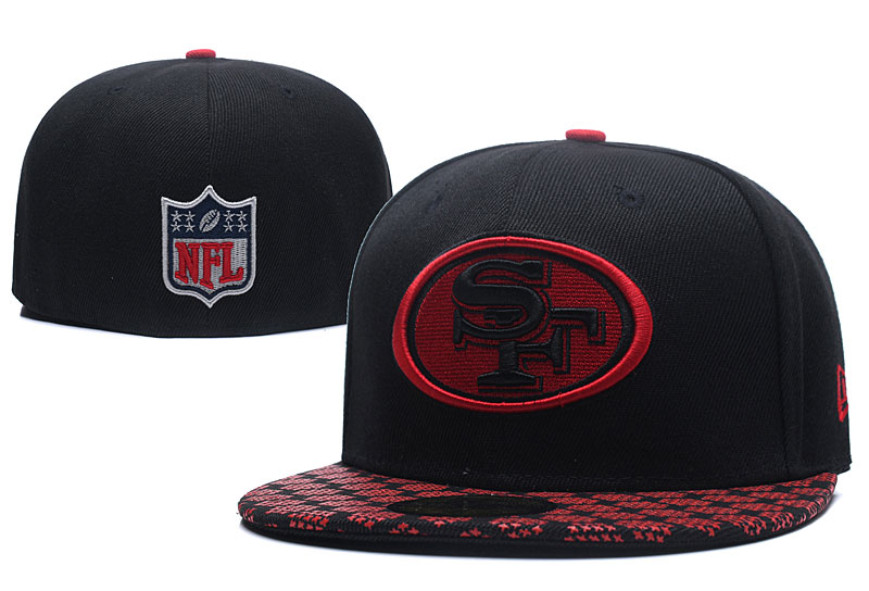 49ers Team Logo Black Fitted Hat LX