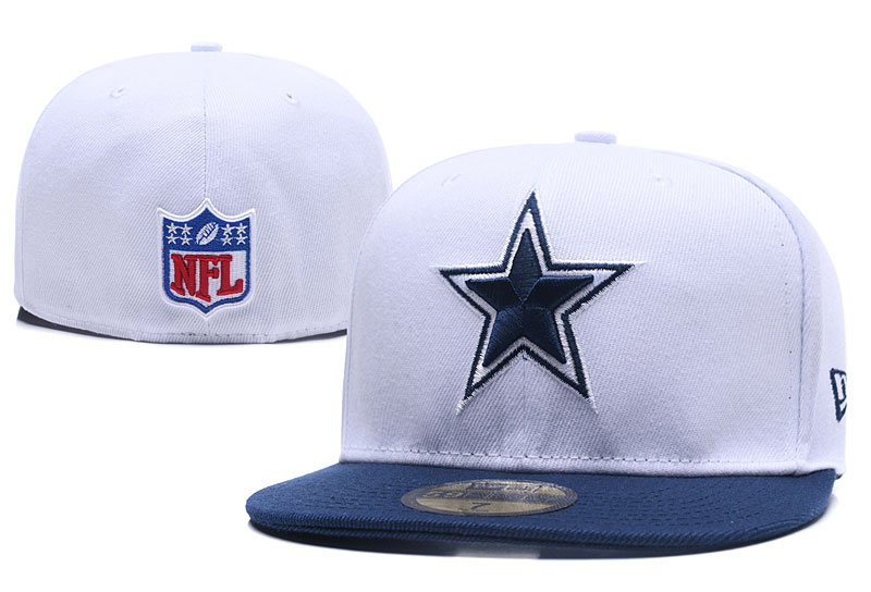 Cowboys Team Logo White Fitted Hat LX