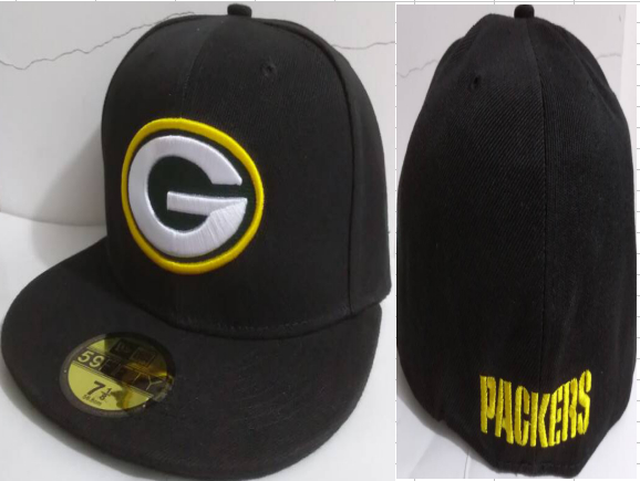 Packers Team Logo Black Fitted Hat LX