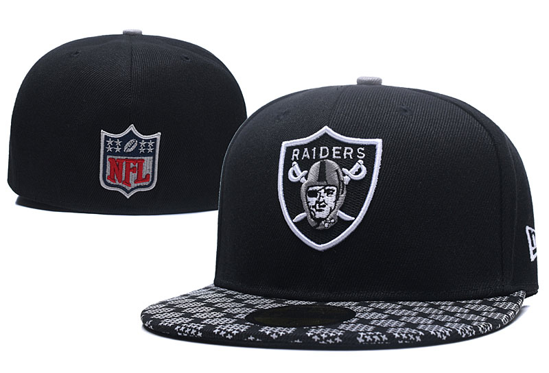 Raiders Team Logo Black Fitted Hat LX