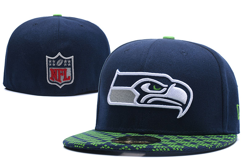 Seahawks Team Logo Navy Fitted Hat LX