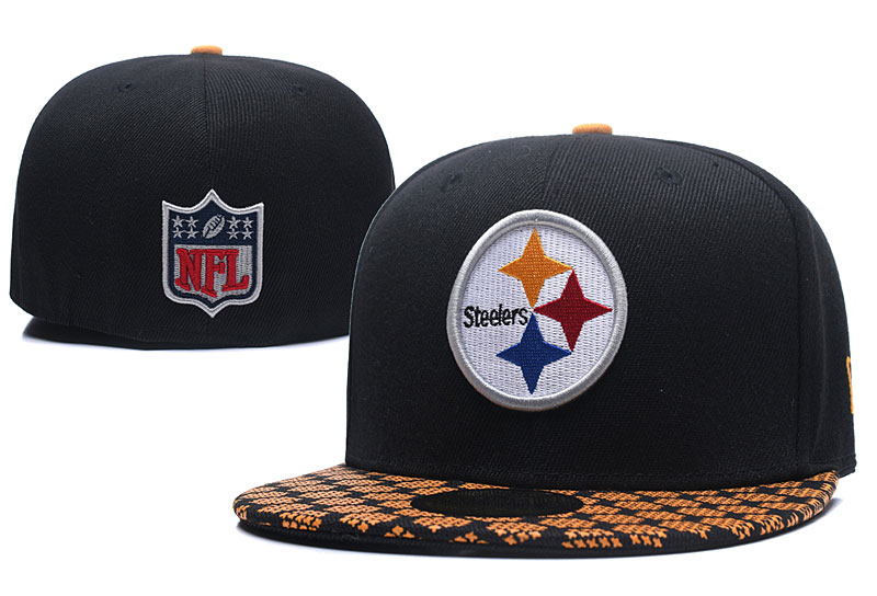 Steelers Team Logo Black Fitted Hat LX
