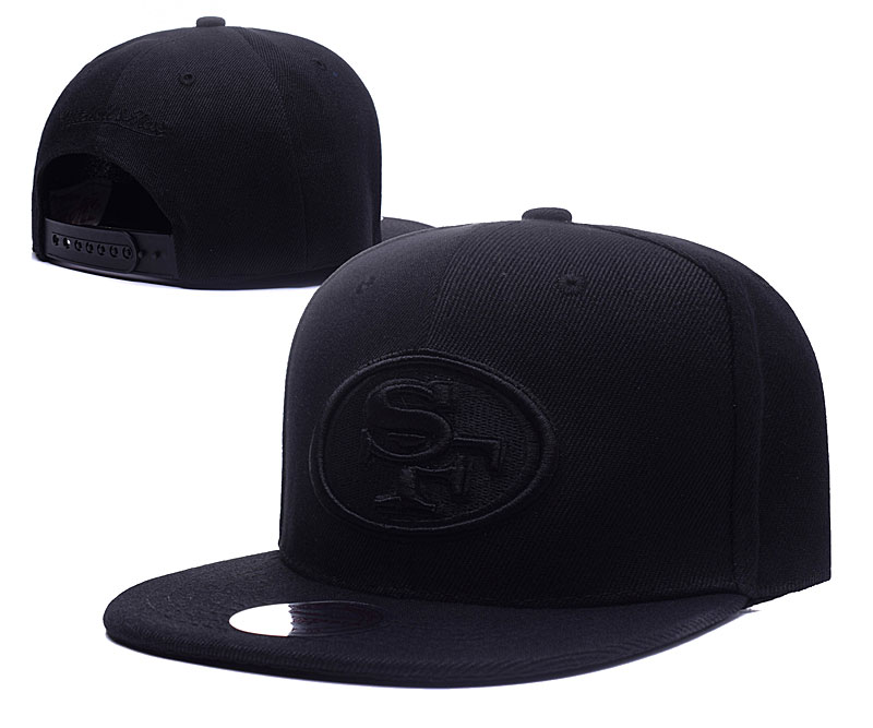 49ers Fresh Logo Black Adjustable Hat LH