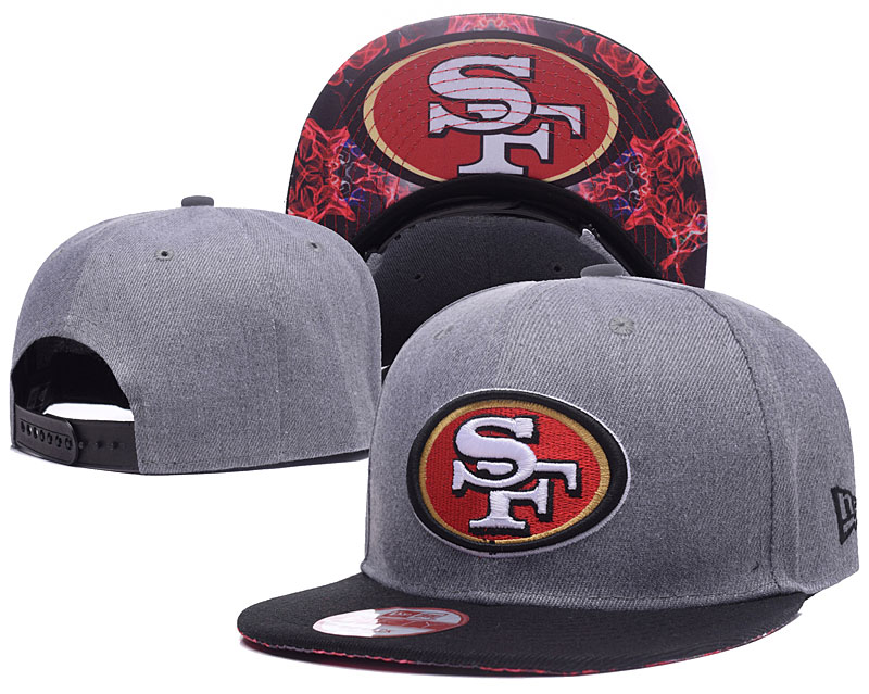 49ers Team Logo Gray Adjustable Hat LH