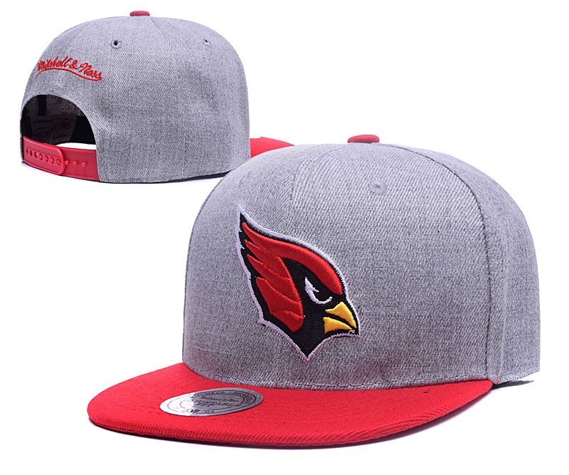Arizona Cardinals Team Logo Gray Mitchell & Ness Adjustable Hat LH