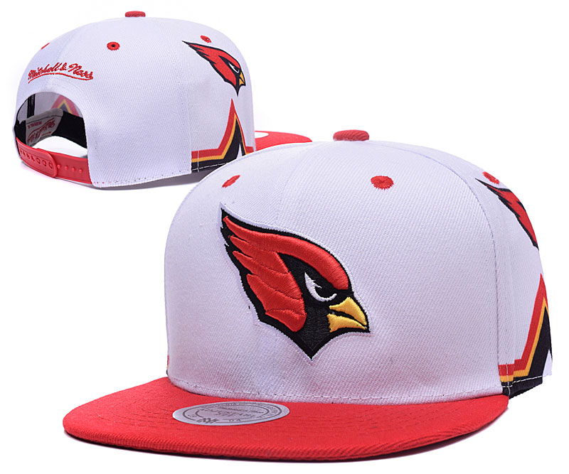 Arizona Cardinals Team Logo White Mitchell & Ness Adjustable Hat LH