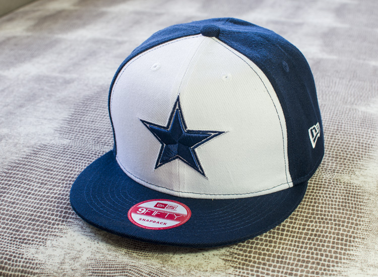 Cowboys Team Logo Navy White Fitted Hat LH