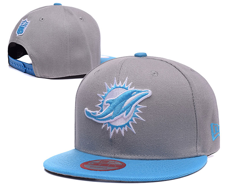Dolphins Team Logo Gray Adjustable Hat LH