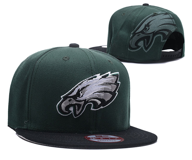Eagles Team Big Logo Green Adjustable Hat LH - Click Image to Close