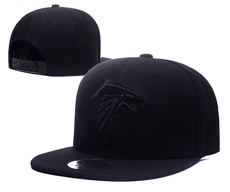 Falcons Team Logo Black Mitchell & Ness Adjustable Hat LH