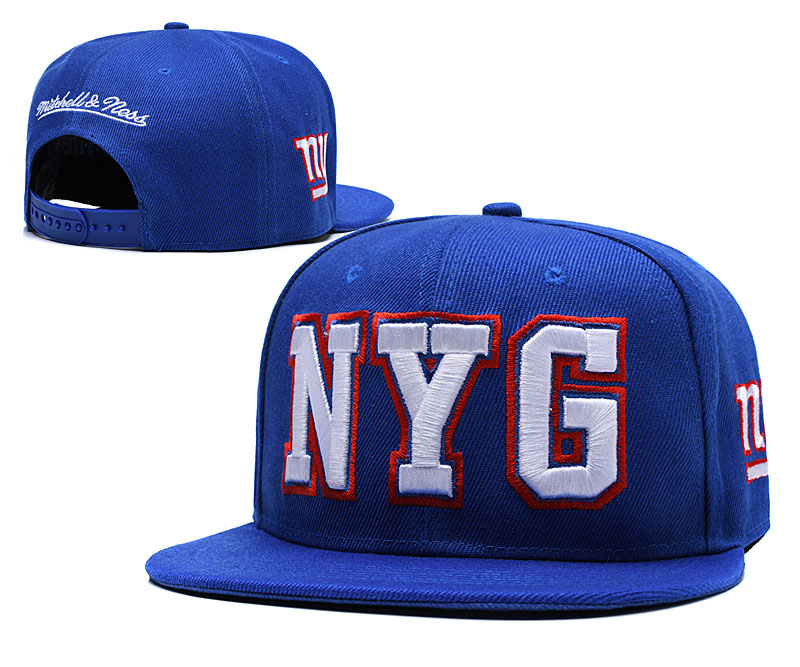 New York Giants Team Logo Royal Mitchell & Ness Adjustable Hat LH