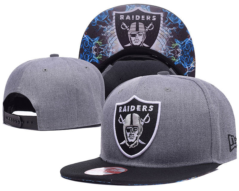 Raiders Team Logo Gray Adjustable Hat LH - Click Image to Close