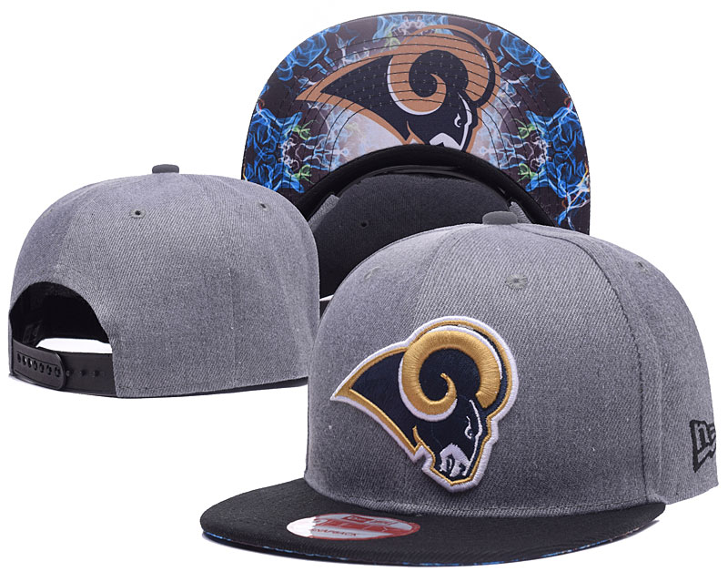 Rams Team Logo Gray Adjustable Hat LH - Click Image to Close