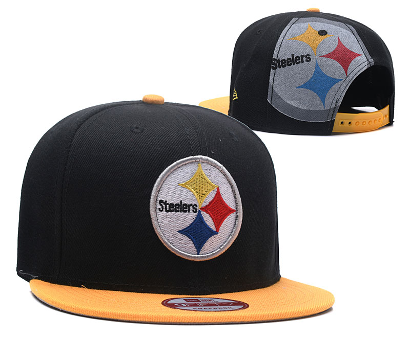Steelers Team Logo Black Adjustable Hat LH