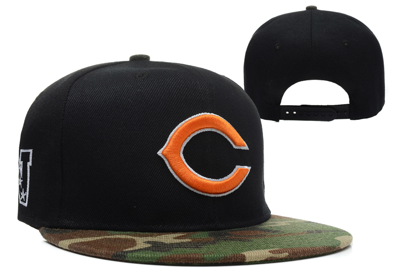 Bears Team Logo Black Camo Adjustable Hat LX