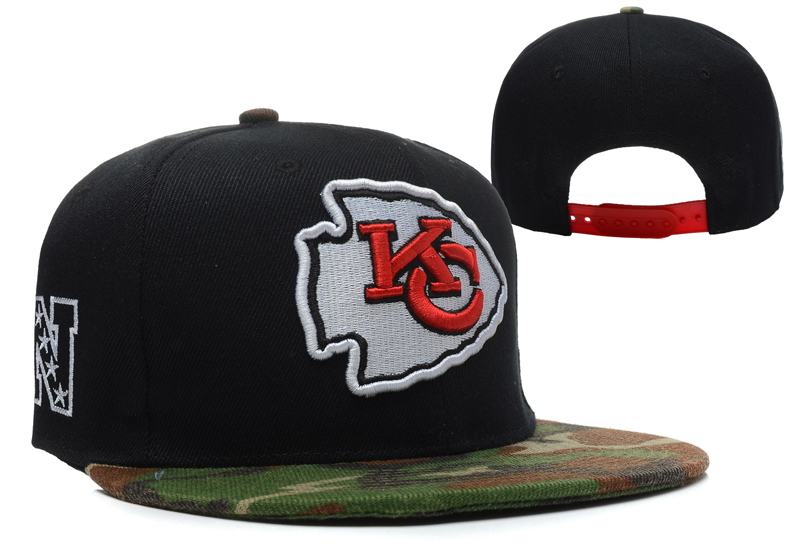 Chiefs Team Logo Black Camo Adjustable Hat LX