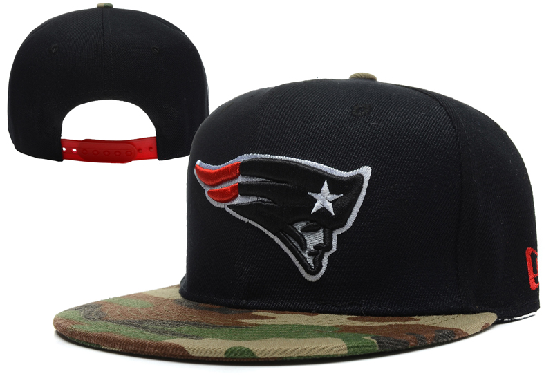 Patriots Team Logo Black Camo Adjustable Hat LX