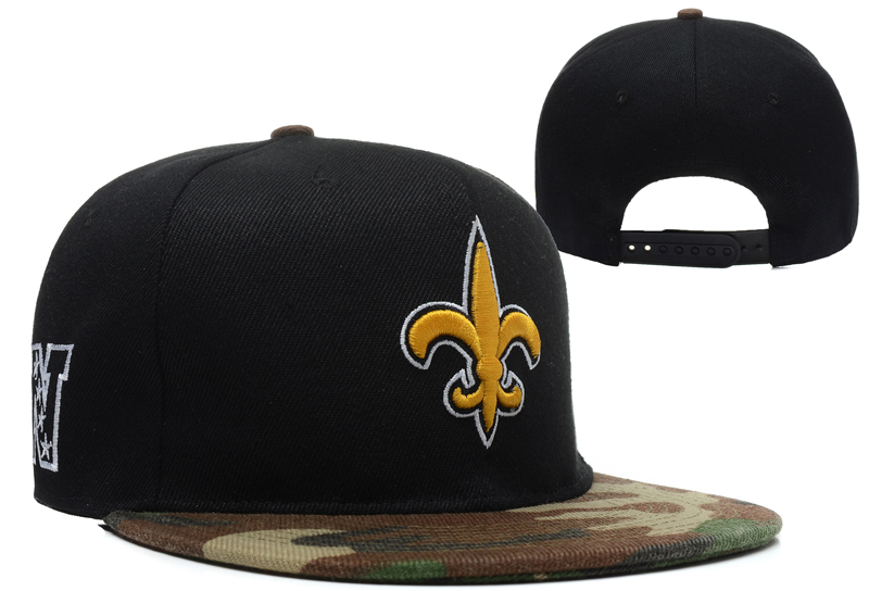 Saints Team Logo Black Camo Adjustable Hat LX