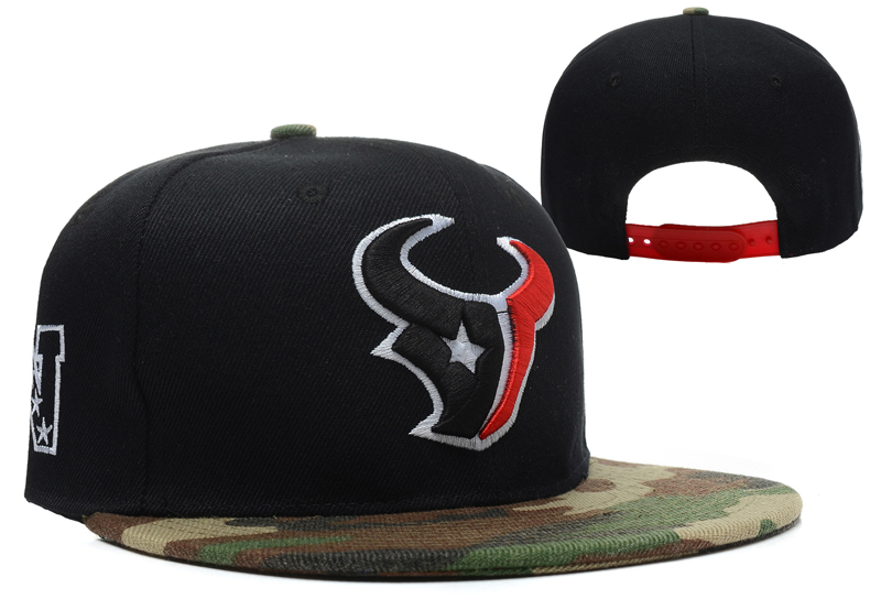 Texans Team Logo Black Camo Adjustable Hat LX