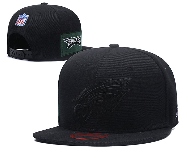 Eagles Fresh Logo All Black Adjustable Hat LT