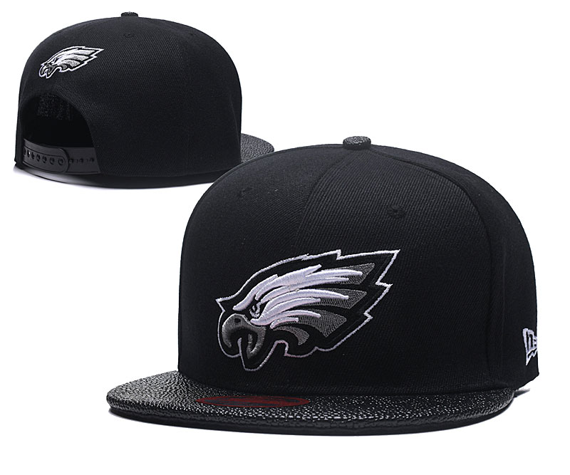 Eagles Team White Logo Black Adjustable Hat LT