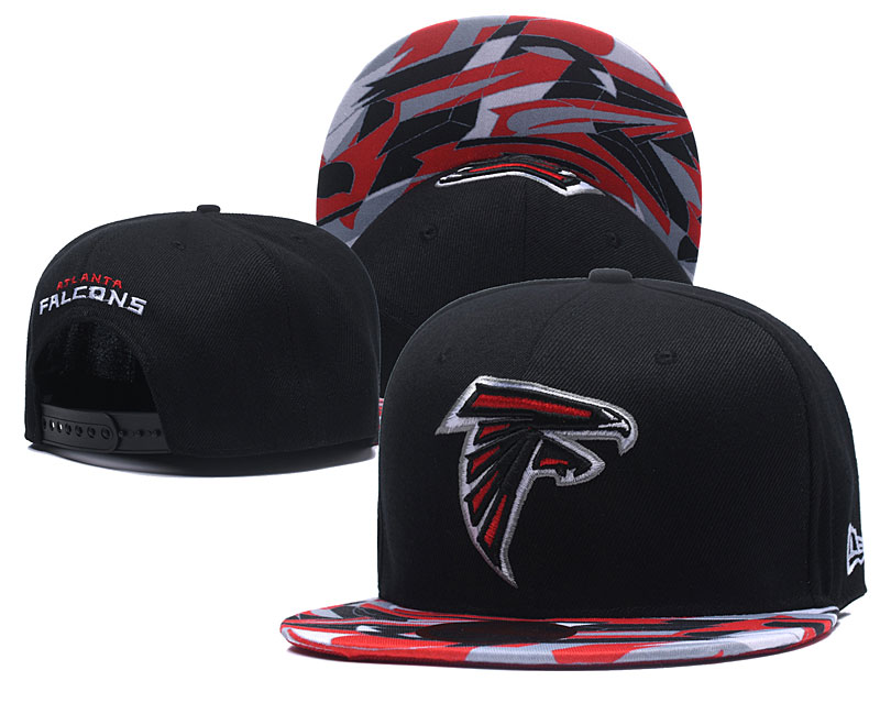 Falcons Pattern Logo Black Adjustable Hat LT