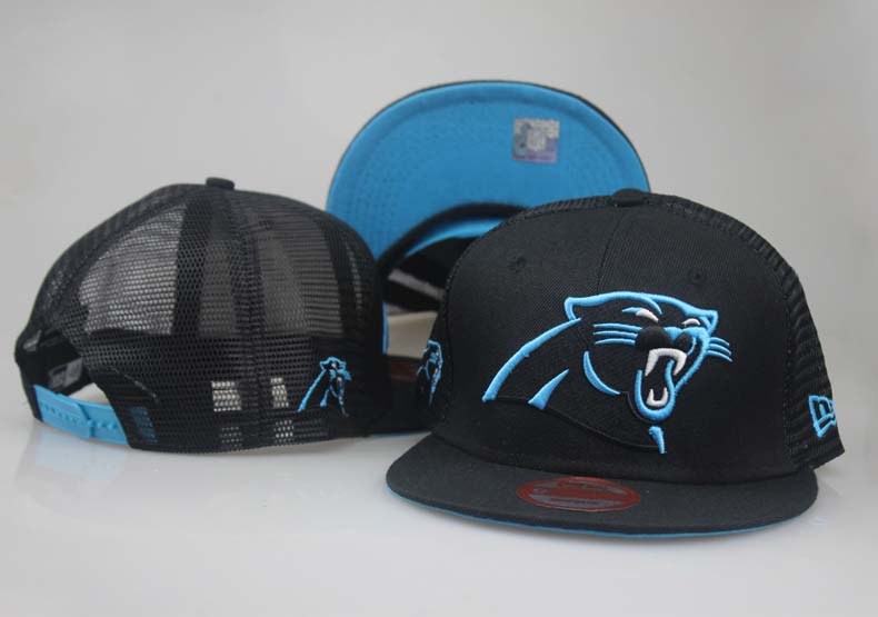 Panthers Fresh Black Hollow Carved Adjustable Hat LT