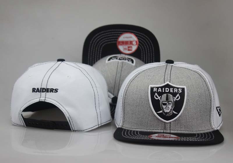 Raiders Team Logo Black White Adjustable Hat LT