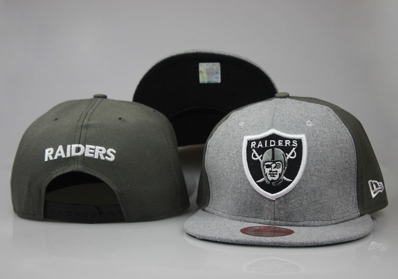 Raiders Team Logo Gray Olive Adjustable Hat LT