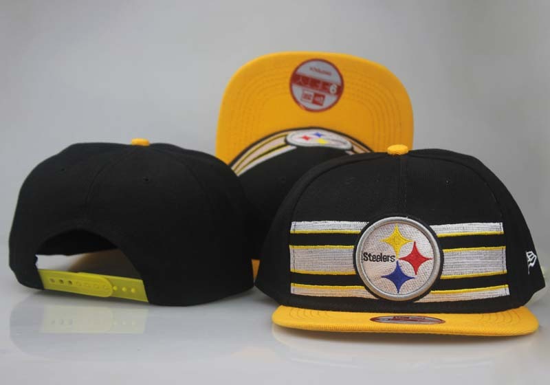 Steelers Fresh Logo Black Yellow Adjustable Hat LT