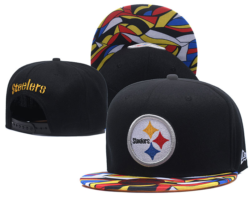 Steelers Pattern Logo Black Adjustable Hat LT