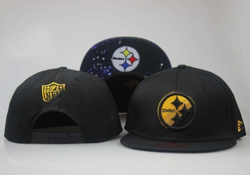 Steelers Team Logo Black Yellow Adjustable Hat LT