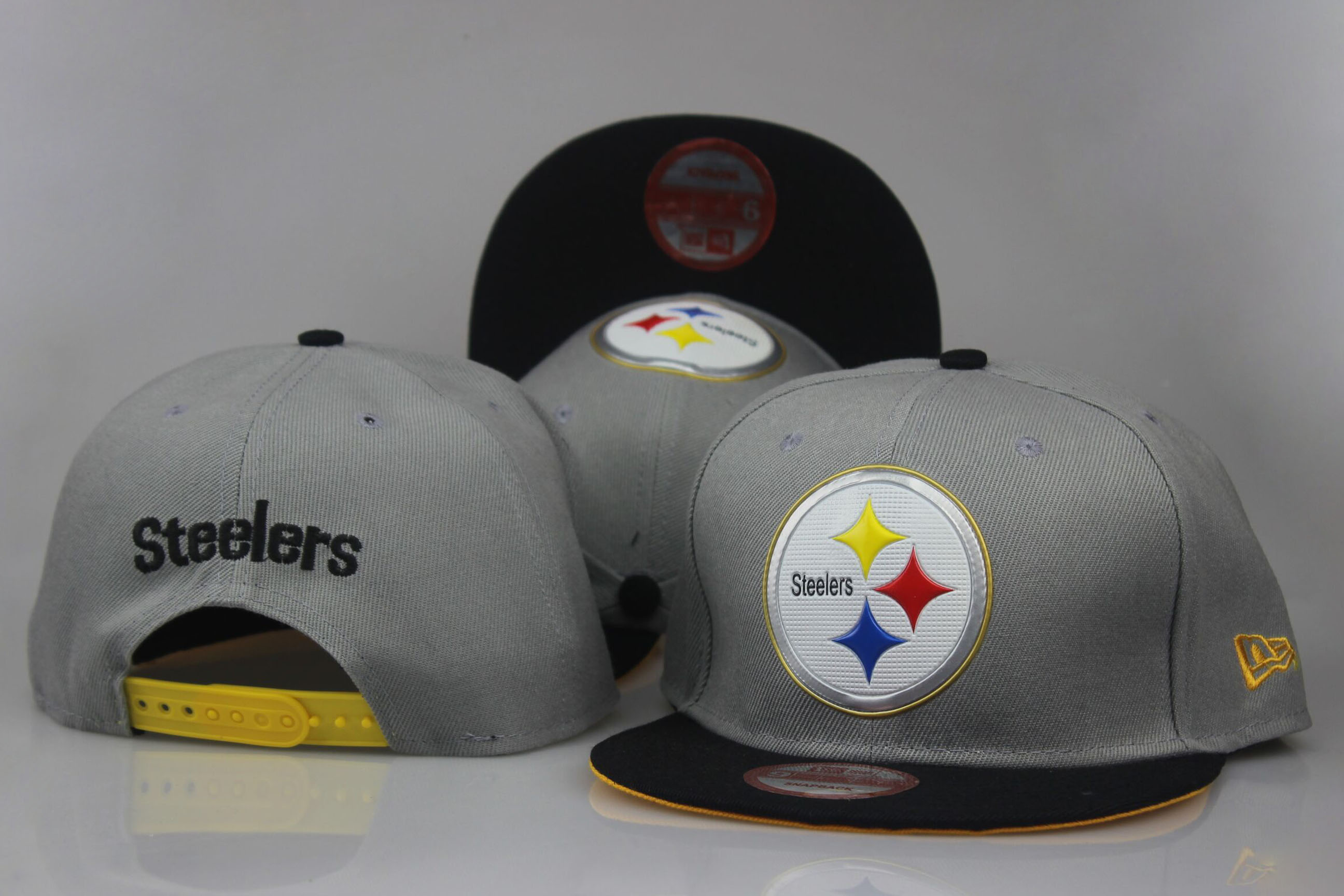Steelers Team Logo Gray Adjustable Hat LT
