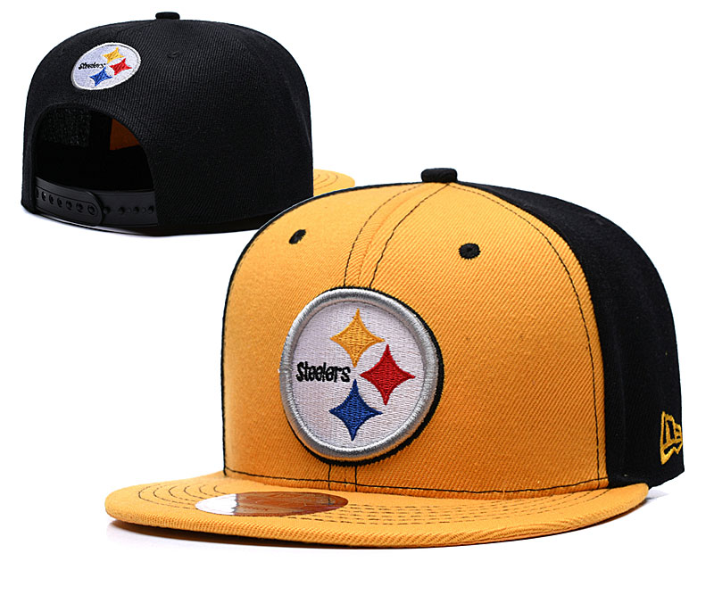 Steelers Team Logo Yellow Black Adjustable Hat LT - Click Image to Close