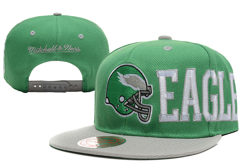 Eagles Team Logo Green Mitchell & Ness Adjustable Hat LX