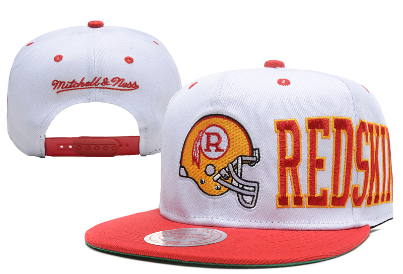 Redskins Team Logo White Mitchell & Ness Adjustable Hat LX