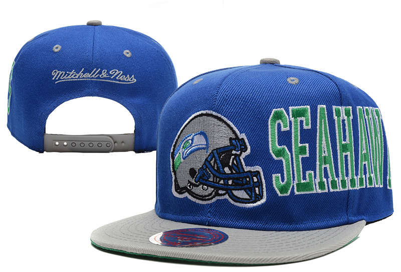 Seahawks Team Logo Black Mitchell & Ness Adjustable Hat LX