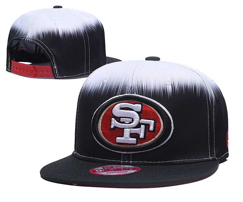 49ers Team Logo Black White Adjustable Hat TX