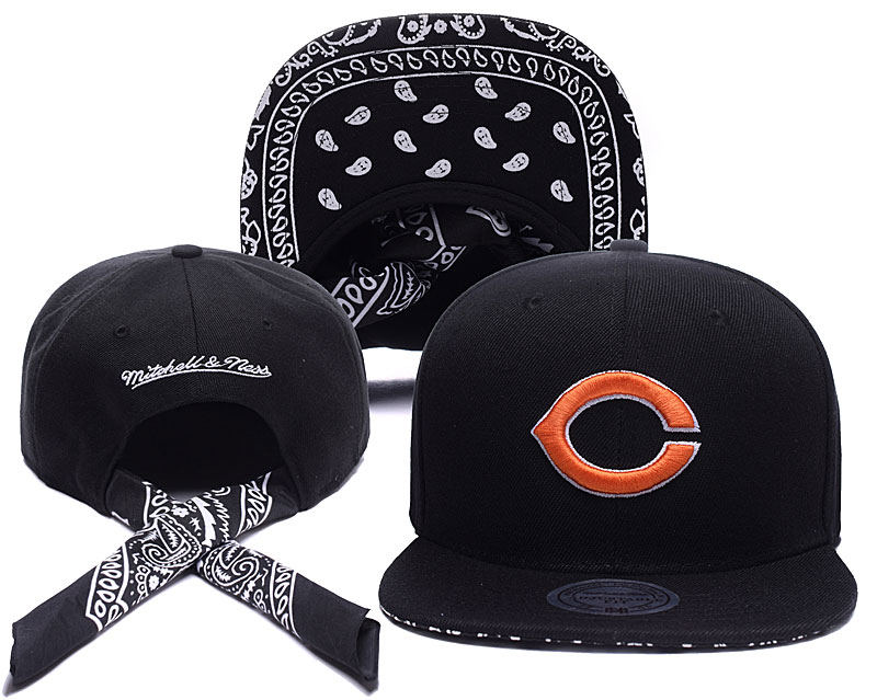 Bears Team Logo Black Mitchell & Ness Adjustable Hat TX