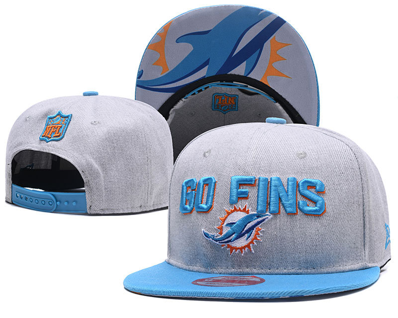 Dolphins Team Logo Gray Adjustable Hat TX