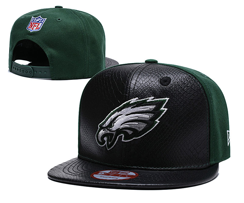 Eagles Team Logo Black Green Adjustable Hat TX