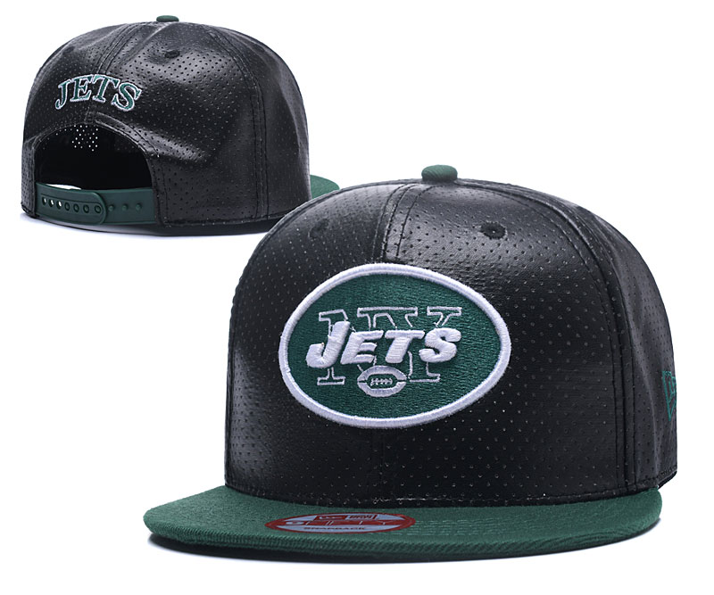 Jets Fresh Logo Black Adjustable Hat TX